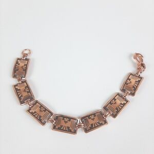 🛍Vintage Thunderbird Copper Linked Bracelet 7½" Long Offers welcome